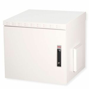 Roline 9U Wall Mountable, Pole Mountable Enclosed Cabinet Rack Cabinet for Networking535 mm Rack Depth - Light Grey - Stee