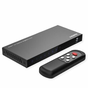 Roline Audio/Video Switchbox - Cable - 7680 x 4320 - 8K - 4 Input Device - 1 Display - Monitor, Projector, TV - 1 x USB - 
