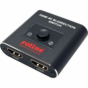 Roline Audio/Video Switchbox - Cable - 3840 x 2160 - 2K, 4K, 4K UHD - 2 Display - DVD Player, Blu-ray Disc Player, TV, Pro