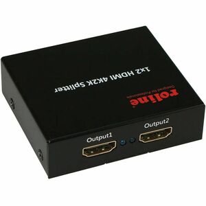 Roline 2-way HDMI Splitter - Black - 3840 x 2160 - 1 x HDMI In - 2 x HDMI Out