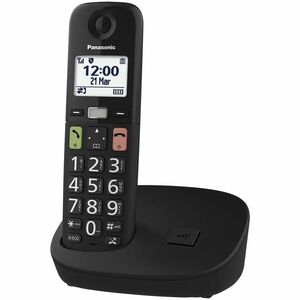 Panasonic KX-TGU110 DECT Cordless Phone - Black - 1 x Phone Line - Speakerphone - Hearing Aid Compatible