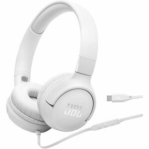 JBL Tune 520C Wired On-ear, Over-the-head Stereo Headset - White - Binaural - Ear-cup - 32 Ohm - 10 Hz to 40 kHz - 20 cm (