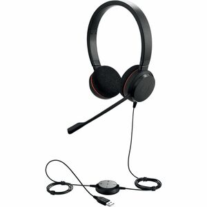 Jabra Evolve 20 有线 入耳式, 头戴式 立体声 耳机 - 黑 - Microsoft Teams认证 - 双声道 - 上耳式 - 32 欧姆 - 150 Hz 到 7 kHz - 120 cm 线缆 - 驻极体电容器 麦克风 -