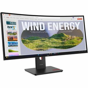 Lenovo ThinkVision T34WD-40 34" Class WQHD Curved Screen LED Monitor - 21:9 - Eclipse Black - 86.4 cm (34") Viewable - Ver