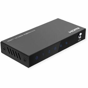 Roline 2-way HDMI Splitter - Black - 3840 x 2160 - 1 x HDMI In - 2 x HDMI Out