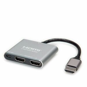 Value 2-Wege HDMI-Splitter für Notebook, Blu-ray Player - Silber - 3840 x 2160 - 1 x HDMI Ein - 2 x HDMI Aus