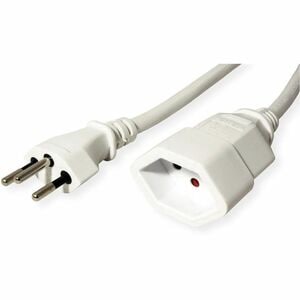 Value Verlängerungskabel - 3 m - Schweiz, Liechtenstein - Typ J / Typ J - 230 V AC / 10 A, 250 V - Weiß