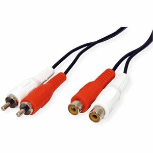 Value 5 m RCA Audiokabel - Cable for Audiogerät, HiFi-System, TV, DVD-Player - Verlängerungskabel - Abschirmung - Schwarz