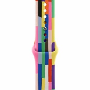 Apple 46mm Pride Edition Sport Band - M/L - Adjustable - Medium (M)/Large (L) - Pin-and-tuck Attachment - Black, Blue, Bro