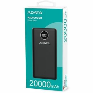 Cargador portátil Adata AP20000QCD-DGT-CBK - Negro - Para Teléfono móvil, Consola de juegos - Litio Polímero (Li-Polímero)