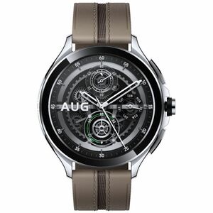 WATCH 2 PRO-BT CASE-STRAP SILVER CASE-BROWN LEATHER STRAP