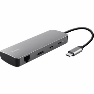 Trust Dalyx USB-Typ C Docking Station für Notebook, Tablet-PC - Ladefunktion - Speicherkartenleser - SD, microSD - Grau - 