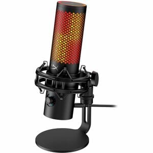 HyperX QuadCast 2 S Wired Electret Condenser Microphone for Recording - Black - 3 m - Stereo - 20 Hz to 20 kHz - Cardioid,