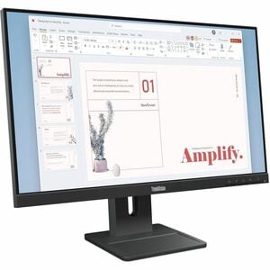 Monitor LED Lenovo ThinkVision E24-40 24" Clase Full HD - 16:9 - Negro oscuro - 60.5cm (23.8") Viewable - Tecnología conmutación en el mismo plano (In-plane Switching, IPS) - WLED Retroiluminación - 1920 x 1080 - 16,7 Millones de colores - 250cd/m² - 4ms - 100Hz Frecuencia de actualización - Altavoces - Giratoria, Altura, Pivote, Inclinable - HDMI - VGA - DisplayPort - Compatible con Montura VESA