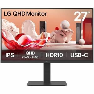 Monitor LCD LG 27BA75QB-B 685,8 mm (27") Class QHD - 16:9 - Nero - 68,6 cm (27") Viewable - Tecnologia In-plane Switching 