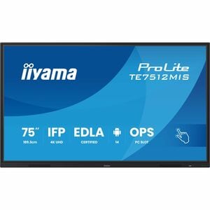 iiyama TE7512MIS-B4AG 1905 mm 4K UHD LCD Collaboration Display - ARM Cortex A72 + A53 - 8 GB - Touchscreen - 16:9 Seitenve