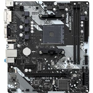 Asrock Placa Base de computador de escritorio ASRock B450M-HDV R4.0 - AMD B450 Conjunto de Circuitos Integrados - Socket AM4 - Micro ATX - Ryzen, Ryzen 3, Ryzen 5 Processor Supported - 64GB DDR4 SDRAM Maximum RAM - DIMM, UDIMM - 2 x Memory Slots - Gigabit Ethernet - HDMI