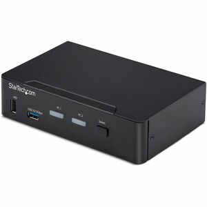 StarTech.com 2-Port DisplayPort KVM Switch, 4K 60Hz, DP 1.2, HDCP 1.4, EDID Management, 2-Port USB 3.0 Hub, TAA - Control 