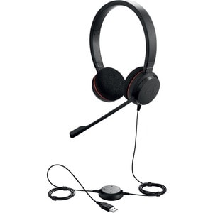 Auriculares Jabra EVOLVE 20 Cableado Sobre la cabeza Estéreo - Negro - Binaural - Supra-aural - Función de cancelación de 