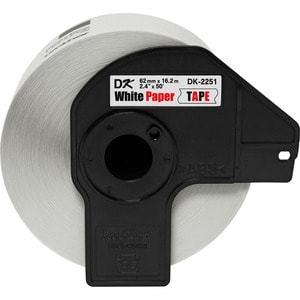 Brother Cinta para etiquetas - 60.96mm Ancho - Blanco - Papel - 1 Rollo