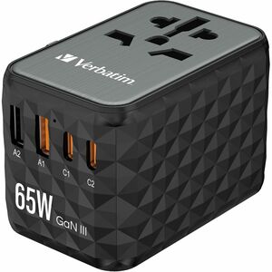 Adattatore CA Verbatim UTA-05 - Adattatore universale - 2 USB - 2 USB Type-C - 120 V AC, 230 V ca Ingresso