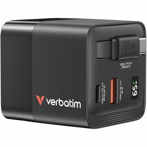 Adattatore CA Verbatim - 1 Confezione - Adattatore universale - 1 USB - 1 USB Type-C - Per Dispositivo USB tipo C - 120 V 