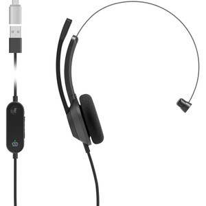 Cisco 321 Wired On-ear Stereo Headset - Carbon Black - Binaural - Supra-aural - 32 Ohm - 50 Hz to 18 kHz - 230 cm Cable - 