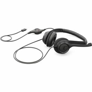 Logitech 有线 入耳式, 头戴式 立体声 耳机 - 黑 - 双声道 - 上耳式 - 32 欧姆 - 20 Hz 到 20 kHz - 190 cm 线缆 - 降噪, 双向 麦克风 - C型 USB