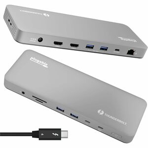 Plugable Thunderbolt 4 Dock for M4 MacBook Air & Pro: 100W Charging Driverless Laptop Docking Station - 4K HDMI Dual Monit