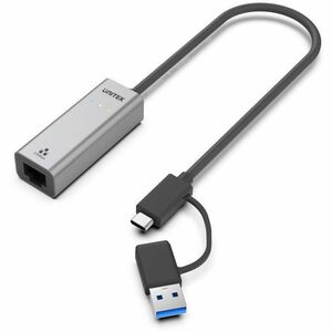 USB-C to 2.5G Ethernet Adapter with USB-A Adapter Space Grey UNITEK Gift Box
