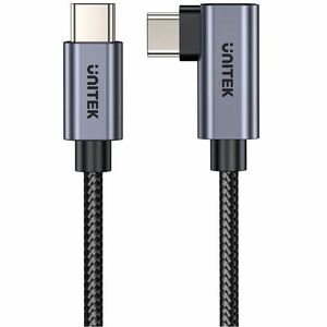 2M 90 deg L-Shape USB-C Male to Male PD 100W Charging Cable Black UNITEK Gift Box