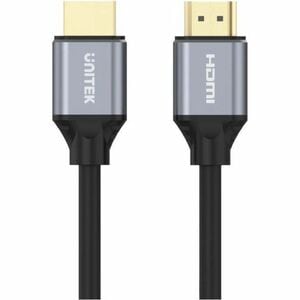 3M HDMI2.1 Male to Male Cable (8K 60Hz) Space Grey + Black UNITEK hook color box