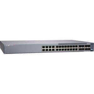 Juniper EX4100-F EX4100-F-24P 24 Ports Manageable Ethernet Switch - Gigabit Ethernet, 10 Gigabit Ethernet - 10/100/1000Base-T, 10GBase-X - TAA Compliant - 3 Layer Supported - Modular - 80 W Power Consumption - 370 W PoE Budget - Twisted Pair, Optical Fiber - PoE Ports - 1U - Rack-mountable, Wall Mountable