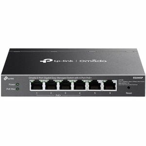 Omada ES206GP 6 Ports Manageable Ethernet Switch - Gigabit Ethernet - 10/100/1000Base-T - Black - 2 Layer Supported - 65 W