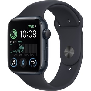 Apple Watch SE Smart Watch - 44mm Case Height - 38mm Case Width - Media noche Case Color - Media noche Band Color - Alumin