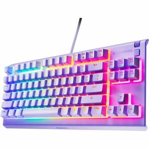 SteelSeries Apex 3 TKL Lavender - US - Cable Connectivity - USB Interface - RGB LED - Volume Roller, Adjustable Brightness