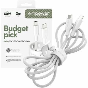 PanzerGlass empower 2 m USB-C Datentransferkabel - Cable for MacBook, iPhone, AirPods, Smartphone, Notebook, Tablet - 480 Mbit/s - Silber-Weiß