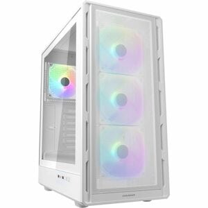 COUGAR Airface Pure RGB CGR-2GA5W-RGB Gabinete para computadora gamer - ATX, Micro ATX, Mini ITX Placa base admitida - Media Torre - Vidrio templado, Acero, Malla - Blanco - 5 x Compartimiento(s) - 4 x 120mm Fan(s) Installed - 8 x Ventilador(es) admitido - 2 x Compartimiento interno 3.5" - 3 x Compartimiento interno 2.5" - 7 x Ranura(s) - 2 x USB(s) - 2 x USB 3.1 Gen1 tipo-A - 1 xEntrada audio - 1 xSalida audio - Refrigeración por Ventilador/Líquido