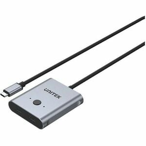 Unitek D1078A USB Switch - USB Type C - 1.25 GB/s - Monitor - Space Gray - 3 Total USB Port(s) - PC, Mac