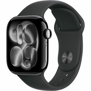 Apple Watch Series 11 Smart Watch - 42 mm Case Height - 36 mm Case Width - Jet Black Case Color - Black Band Color - Alumi