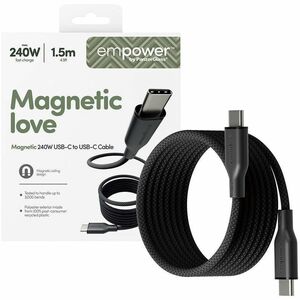PanzerGlass empower 1.50 m USB-C Data Transfer Cable - Cable for MacBook, iPhone - First End: 1 x USB 2.0 Type-C - Male - 