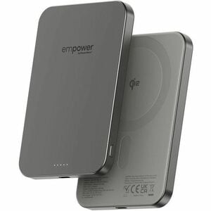 PanzerGlass empower Power Bank - Titanium - For iPhone, Qi-enabled Device - 1 x Type-C 20W - 5000 mAh - 20 W - USB Type-C 
