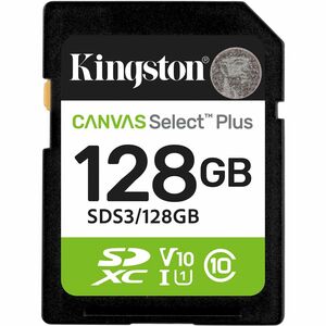 Kingston SDXC Kingston Canvas Select Plus - 128GB - Class 10/UHS-I (U1) - V10 - 1 - 150MB/s Leer