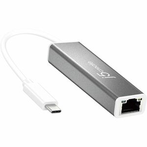 j5create JCE133G Gigabit Ethernet Adapter for MacBook, Ultrabook - 10/100/1000Base-T - Portable - USB 3.1 (Gen 1) Type C -