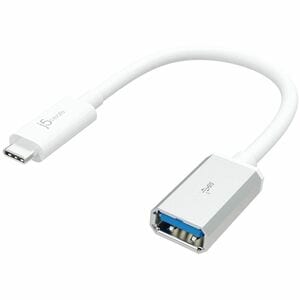 j5create JUCX05 Data Transfer Adapter - 1 Each - 1 x USB Type C - Male - 1 x USB 3.1 Type A - Female - Silver, White