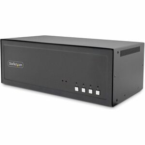 StarTech Secure 4-Port Quad-Monitor KVM Switch, DisplayPort, 4K 60Hz, NIAP 4.0 Desktop KVM, CAC, Metal Housing, Made in th