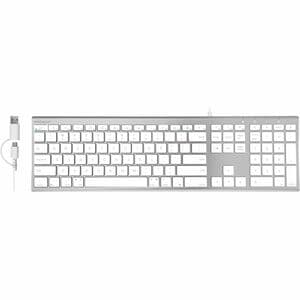 Macally Everyday Premium USB A + C Keyboard for Mac (Aluminum) - Cable Connectivity - Full-size - USB Type A, USB Type C I