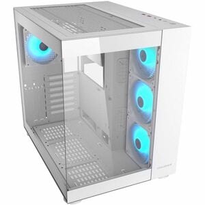 COUGAR CGR-5KA1W-RGB Gabinete para computadora gamer - ATX, Mini ITX, Micro ATX Placa base admitida - Media Torre - Cristal - Blanco - 4 x Compartimiento(s) - 4 x 120mm Fan(s) Installed - 10 x Ventilador(es) admitido - 2 x Compartimiento interno 3.5" - 2 x Compartimiento interno 2.5" - 10 x Ranura(s) - 3 x USB(s) - 2 x USB 3.0 Tipo-A, 1 x USB 3.2 Gen 2 Tipo C - 1 xEntrada audio - 1 xSalida audio - Refrigeración por Ventilador/Líquido