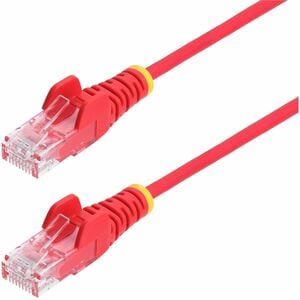 StarTech 25cm Red Slim CAT6 Ethernet Cable, Snagless RJ45, UTP, LSZH, 28AWG Pure Bare Copper, Slim Network Patch Cord - Sl
