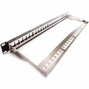 KELine 24 Port(s) Blank Patch Panel - Black - 24 x RJ-45 - 1U High - Cabinet Mountable